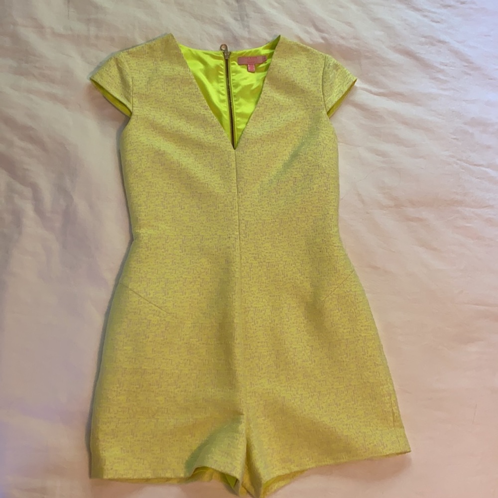 Ted Baker Yellow tweed romper jumpsuit
